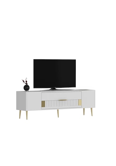 Pencap Tv Sehpası Tv Ünitesi 150 Cm Beyaz Altın