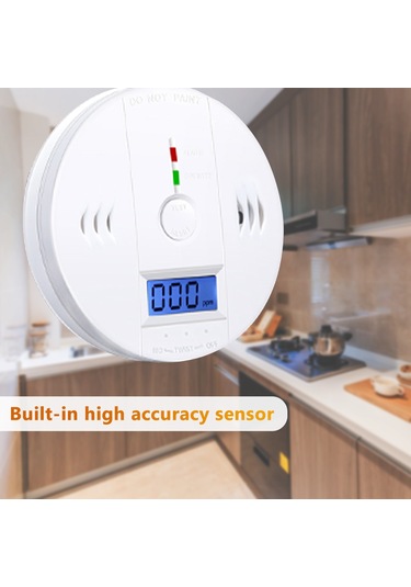 Dianziye Beyaz Karbon Monoksit Alarmı - Ses Ve Işık Uyarısı, Düşük Pil Uyarısı, 220v, 85db, Pil Yok 3xaa Gereklidir