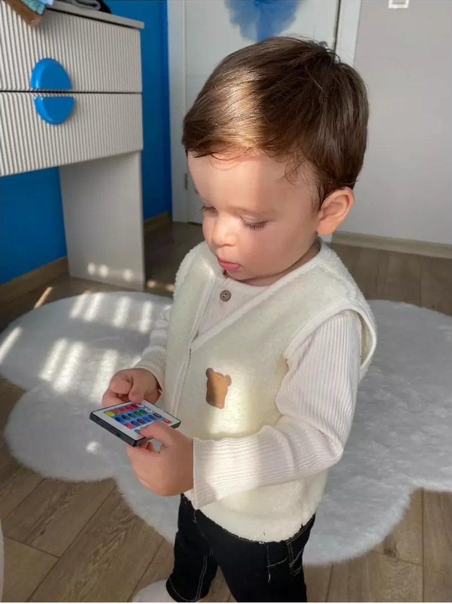 Ay Yıldız Çocuklar İçin Teddy Yelek Kolsuz 262192975 Beyaz