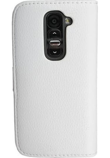 G2 Mini İle Uyumlu Yan Model Kartlıklı Deri Kılıf Beyaz Renk
