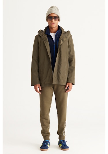 AC&Co / Altınyıldız Classics Erkek Hakı Standart Fit Normal Kesim Kapüşonlu Dik Yaka Trençkot Haki AC&Co / Altınyıldız Classics Erkek Hakı Standart Fit Normal Kesim Kapüşonlu Dik Yaka Trençkot Haki
