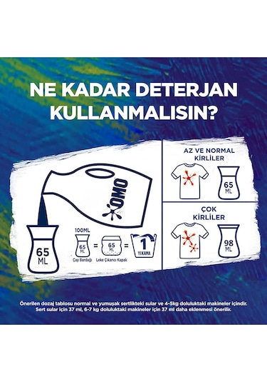 Omo Renkliler için 26 Yıkama Sıvı Deterjan 3 x 1690 ML