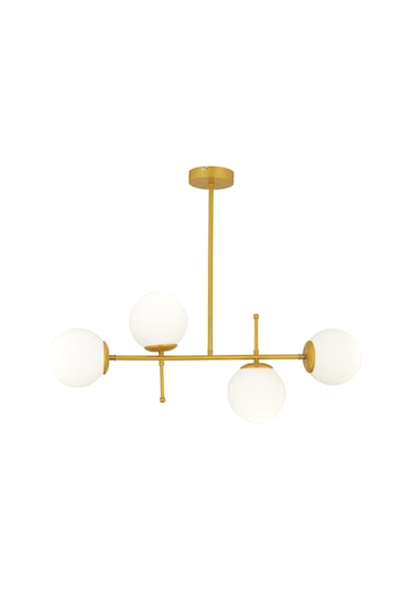 Günay 4'lü Modern Mutfak Yemek Masası Üstü Yatak Odası Salon Avize Gold