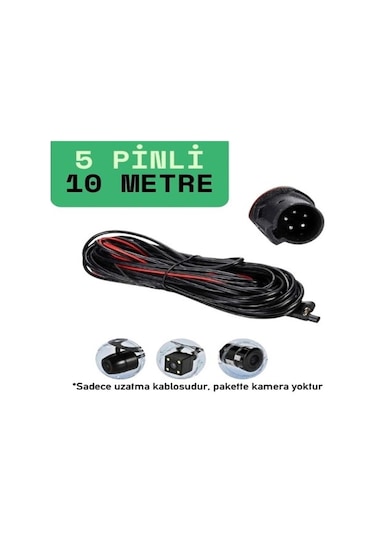 Araç Kamera Kablosu 5 Pin 2,5 mm 4 Boğum Araç Kamera Kablosu 10M
