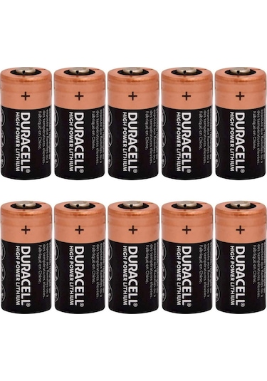 Duracell CR123A Lithium 3V Pil (Bulk - Dökme) 10 Adet