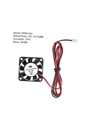 Shineyee 3d Yazıcı Ekstruder Soğutma Fanları, 12v 0.08a, 2 Pin, 6000r/min, 2 Adet