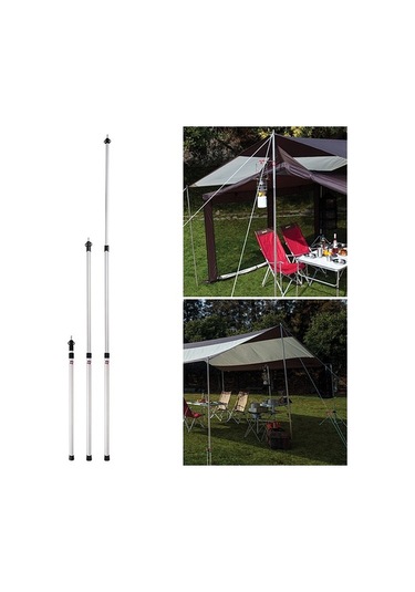 Pazly Kolay Kurulumlu Ayarlanabilir Alüminyum Kamp Çadırı Direği - Kırmızı/siyah/gümüş Seçenekleri Siyah