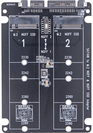 Xurunkeji Çift Ngff - Sata Adaptörü 2 Port M.2 Sata Ssd B Anahtarı 2230 2242 2260 2280 M2 Ssd İçin Sata3.0 6gbps Dönüştürücü Pc İçin