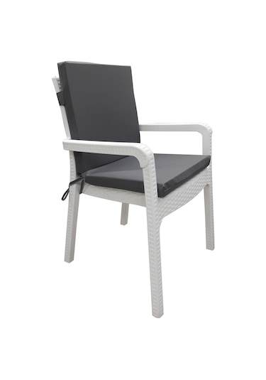 Mirzade 6 Adet Elit Su Geçirmez Yüksek Arkalı Minder-koyu Gri