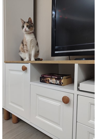Life Tv Ünitesi %100 Mdf Beyaz - Meşe