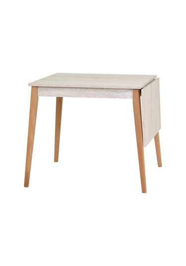 Vilinze Avanos Mdf Traverten Katlanır Ahşap Mutfak Masası - 70x80 Cm