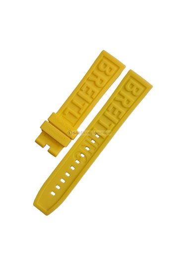 Breitling Modeli 22mm Sarı Renk Silikon Saat Kordonu