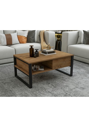 İsti Metal Ahşap Orta Sehpa Atlantik Çam