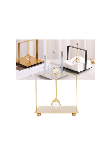 Geeroyoo Altın Metal Mendil Tutucu, Kaldırma Kolu Tasarımı, Ev/restoran/hotel Masası Dekorasyonu, Kalın Demir Malzeme, Pratik Ve Şık Altın