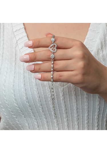 Casera's Gümüş Kalp Sonsuzluk Kadın Su Yolu Bileklik Csr2185652 Gümüş