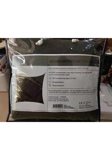 Solar Led Işıklı Gölgelik Branda 3.6Mx3.6M