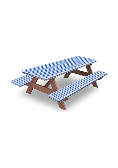 Padalink Vinil Piknik Masa Ve Bank Kılıfı Seti, Esnek Kenar, Kamp Ve Bahçe İçin, 1 Masa + 2 Bank Kılıfı