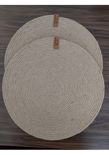 2 Kişilik 2 Parça Amerikan Servis Hasır Supla Takımı 33x33cm Hasır