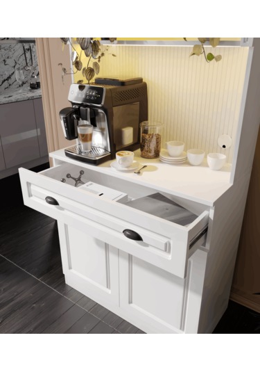 Guneystore Armoni Black Mini Kahve Köşesi Komple Mdf Beyaz