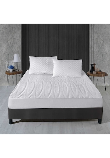 Violethome Sıvı Geçirmez Kapitone Fitted Alez ( Tüm Bedenler ) Beyaz