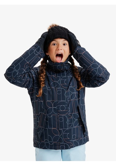 Roxy Jetty Gırl Jk Kız Çocuk Anthracite - Stripe 1 Snowboard Ceketi Ergtj03199-6455 Lacivert