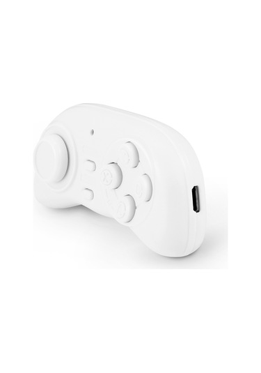 Vkemall Beyaz Mini Bluetooth Oyun Kolu: Çift Modlu Oyun/tuş , Uzaktan Şerit, Multimedya Kontrolcüsü - Android/ios/pc Uyumlu