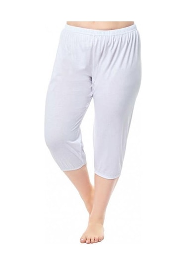 6 Adet Sedef Yıldız Bayan Battal Diz Altı Paçalı Don Külot 1028 Beyaz