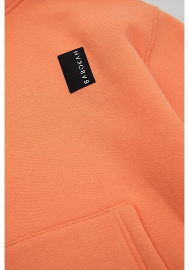 Kids Boy Kapüşonlu Sweatshirt Turuncu