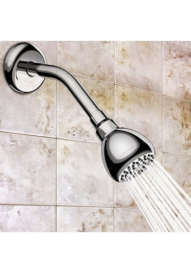 Bloomnest Lebıhmurah Bf1582 Gümüş Yüksek Basınçlı 3 İnç Tıkanmaz Krom Duş Başlığı Gümüş