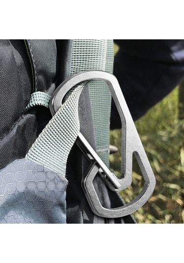 Novahub Ultra Hafif Titanyum Kancaklık - Çift Halkalı, Kaymaz, 16g Gümüş Anahtarlık Gümüş