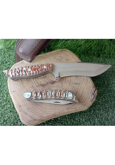 Tctknives El Yapımı Av Kamp Kılıflı Bıçak 1 Kahverengi