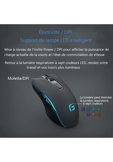 2.4g Kablosuz Bluetooth Fare, Çift Modlu Oyun Faresi 2.4g+5.0 , Şarj Edilebilir Sessiz Fare