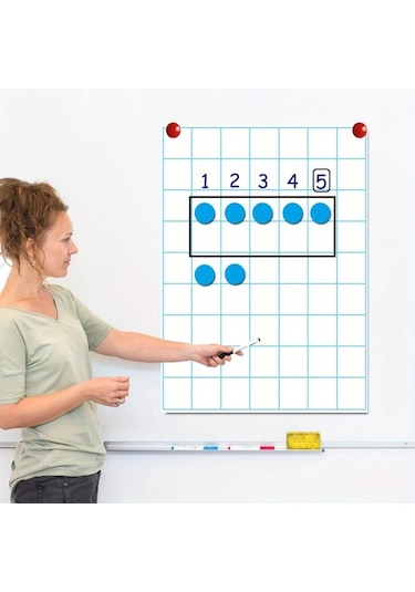 Xuweiwei Izgara Desenli 2 Büyük Yaz-sil Tahta Seti Kolay Temizlenir Ofis Okul