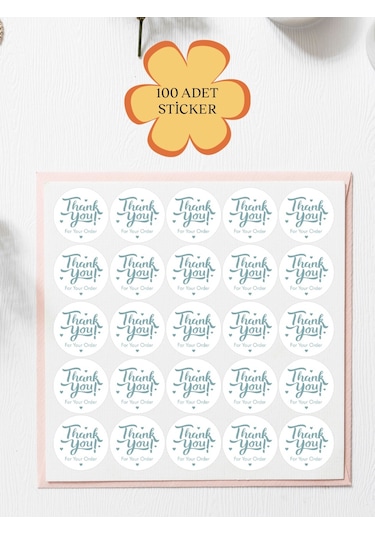 100 Adet Teşekkür Ederiz Stickers Paketleme Kargo Çıkartma Pyt0yg