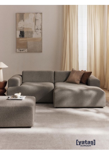 Most Mollista 2 Modül Sağ Köşe Koltuk 10 Kahverengi Keten Kumaş Y