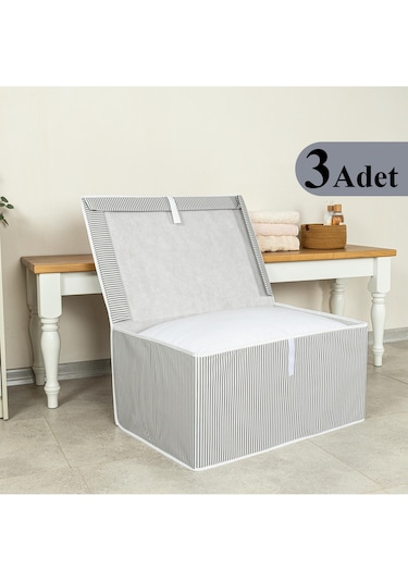 3 Adet Çok Amaçlı Düzenleyici Kutu Maxi Gri