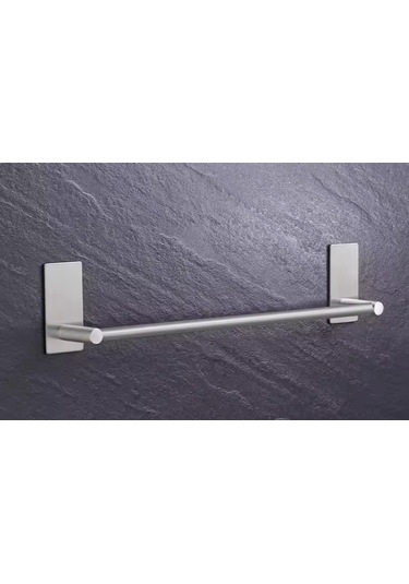 Havluluk Dik Rozetli 42cm Yapışkanlı Paslanmaz Çelik Krom Rengi Krom