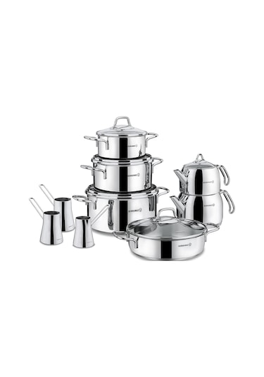 Korkmaz Perla Çelik Çeyiz Seti Gümüş