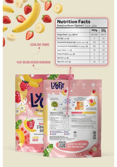 Freeze Dried Muz Çilek 20 G