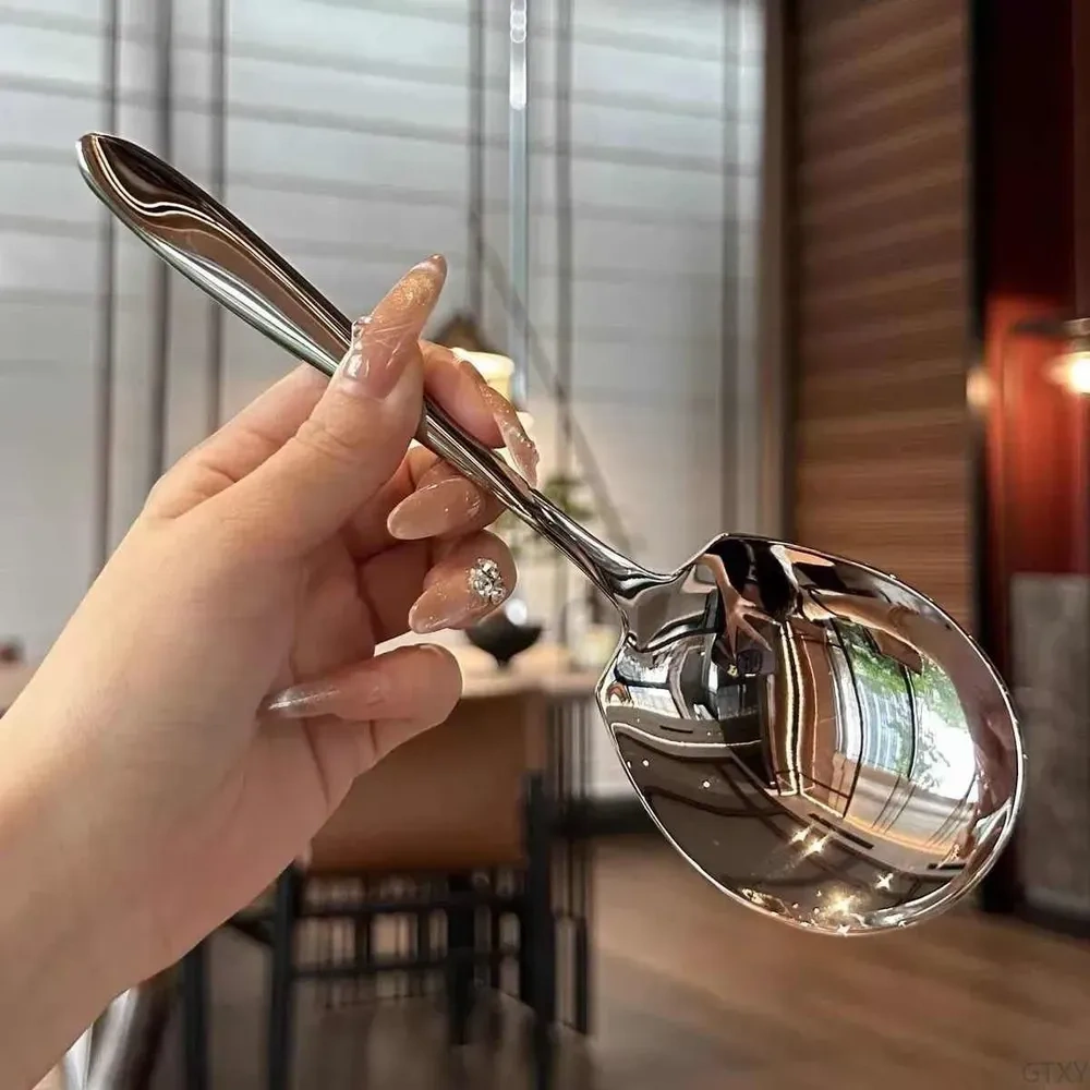 Kosona Stainless Steel Servis Kaşığı - Çorba Ve Salata İçin Dayanıklı, El Elemanı Konforlu, Gümüş Tonlu, 1 Adet Gümüş