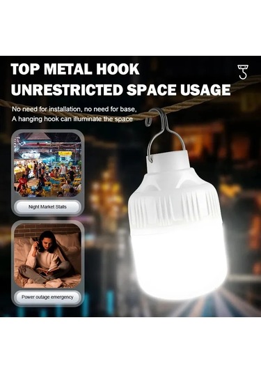 Açık Usb Şarj Edilebilir Led Lamba Ampul Yüksek Parlaklık Acil Beyaz