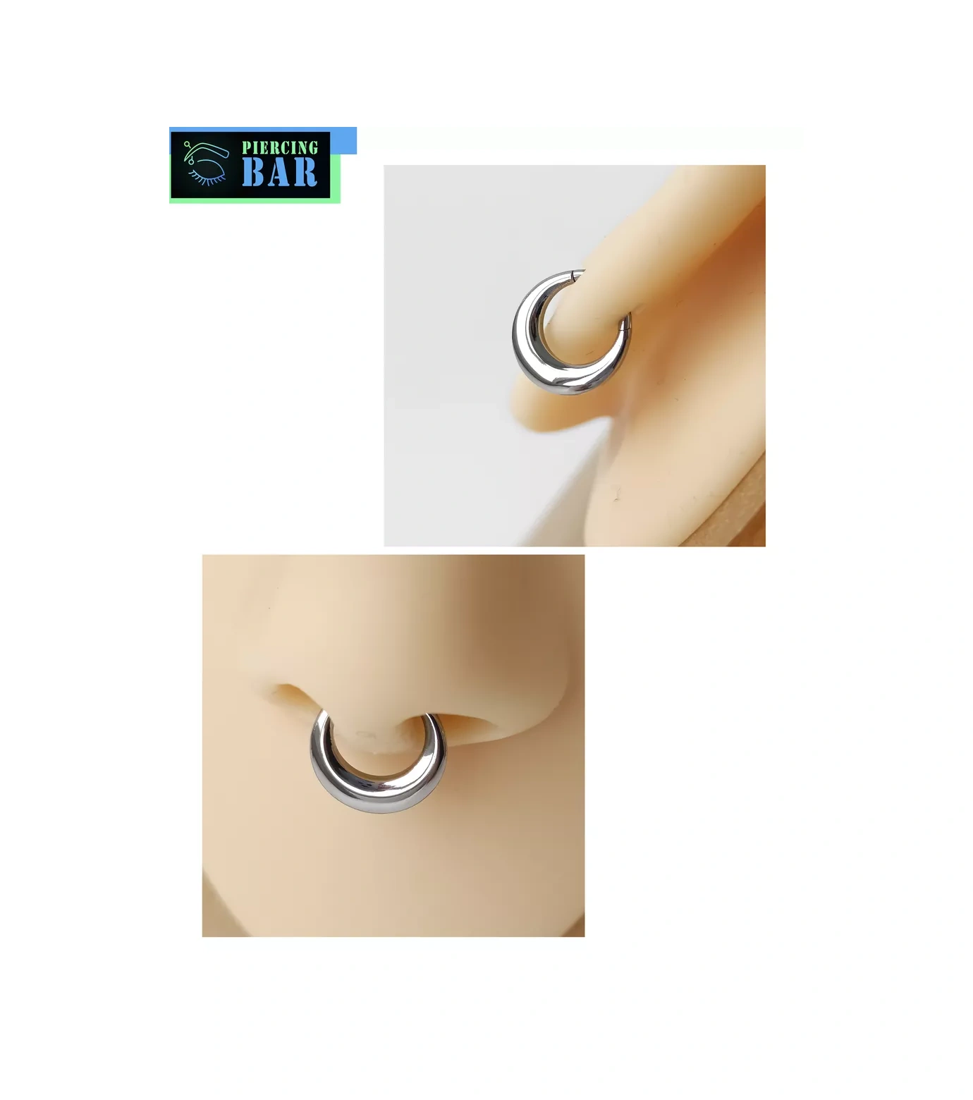 Pıercıng Bar Titan Piercing Tikler Kulak Küpesi 222536038 Gri