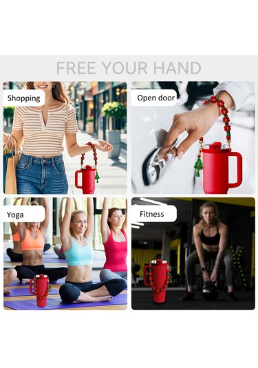 Stanley Su Bardağı Noel İçin El Tipi Halat Örme Askı Cbtx Kırmızı