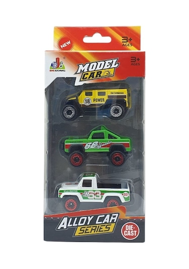 3'lü Araba Off-road Seti - Die Cast - Ds045 Lisinya Çok Renkli