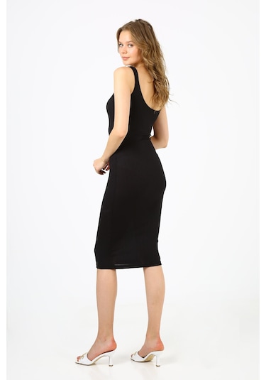 Alexandergardı Fitilli Uzun Elbise B21-4140 siyah