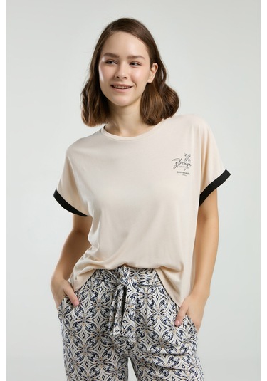 Pierre Cardin Kadın Krem Pijama Takımı Pc8959-s-v1 Krem