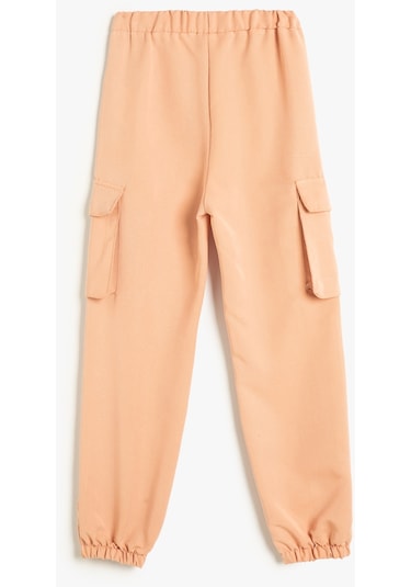 Koton Jogger Kargo Pantolon Beli Lastikli Cepli Pembe 4skg40022aw Gül