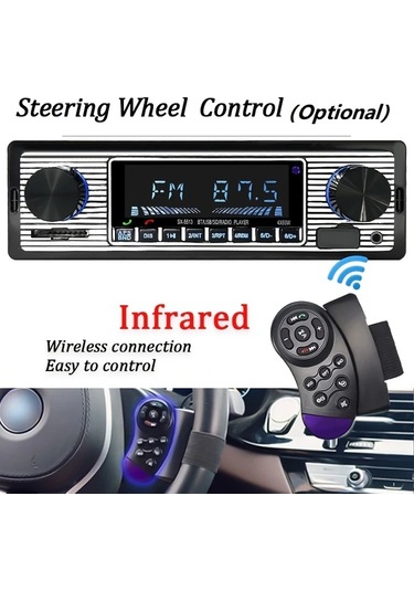 Xuweiwei 1 Adet Hıppcron Tekli Dın Araba Radyosu Yalnızca Radyo Kablosuz Çağrı Fm Usb Sd Aux Uzaktan Kumanda Evrensel Uyumlu 36v