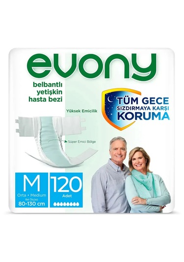 Evony Belbantlı Yetişkin Hasta Bezi M 4 x 30'lu