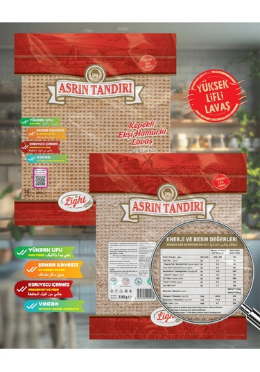 4'lü Lavaş Paketi 2 Paket Ekşi Hamurlu Yulaf +2 Paket Ekşi Hamurlu Kepekli 4x330gr.